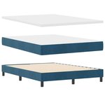 vidaXL Lit à ressorts ensachés avec matelas bleu foncé  140x190 cm  Velours