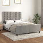 vidaXL Cadre de lit avec tête de lit Gris clair 140x190 cm Velours
