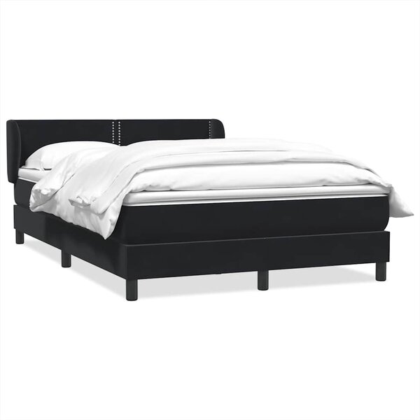 vidaXL Sommier à lattes de lit avec matelas noir 140x210 cm velours