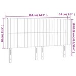 vidaXL Tête de lit à LED Gris foncé 163x16x118/128 cm Velours