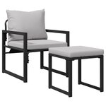 vidaXL Ensemble de canapé de jardin 4 Pièces Noir 61 x 72 5 x 71 cm Acier