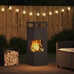 vidaXL Braise Noir 35 x 35 x 100 cm Acier laminé à froid