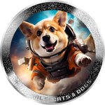 Pièce de monnaie en Argent 1000 Francs g 31.1 (1 oz) Millésime 2025 AI-Nimals ASTRONAUT DOG AI-NIMALS