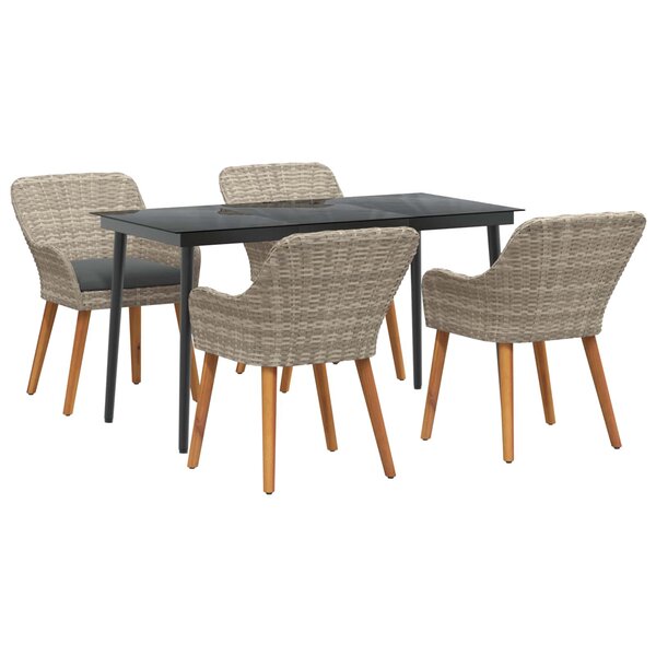 vidaXL Ensemble de salle à manger pour jardin 5 Pièces Gris clair