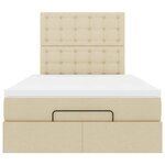 vidaXL Cadre de lit ottoman avec matelas crème 120x190 cm tissu