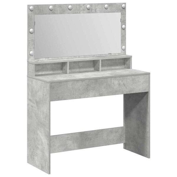 vidaXL Coiffeuse Gris béton 100 x 41 x 135 cm Bois d'ingénierie