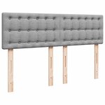 vidaXL Sommier à lattes de lit avec matelas Gris clair 140x200cm Tissu