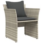 vidaXL Chaise de jardin avec tabouret gris clair résine tressée