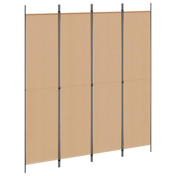 vidaXL Paravent 4 panneaux Beige 200 x 220 cm Tissu