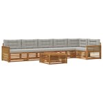 vidaXL Ensemble de canapés d'extérieur 7 pc Naturel et gris clair