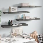vidaXL Étagère murale flottante 4 Pièces Gris brillant 80x23 5x3 8 cm MDF