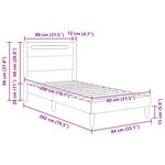 vidaXL Cadre de lit avec bandes LED Noir 80 x 200 cm Simili cuir