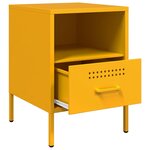 vidaXL Table de chevet jaune moutarde 36x39x50 5 cm acier