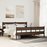 vidaXL Cadre de lit en métal sans matelas chêne marron 200x200 cm