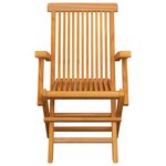 vidaXL Chaises de jardin et coussins bleu lot de 4 Bois de teck massif