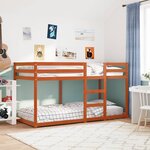 vidaXL Lit superposé sans matelas cire marron 75x190 cm pin massif