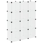 vidaXL Organiseur de rangement en cube avec 12 cubes et portes en PP transparent