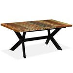vidaXL Table à manger Bois récupération massif et croix en acier 180cm