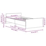 vidaXL Cadre de lit sans matelas chêne noir 75x190 cm bois ingénierie