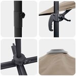 vidaXL Parasol Roma Taupe 286 x 285 x 265 cm Polyester et Aluminium