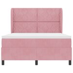 vidaXL Lit à ressorts avec un matelas rose en velours de 140 x 190 cm