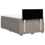 vidaXL Sommier à lattes de lit avec matelas taupe 120x190 cm tissu
