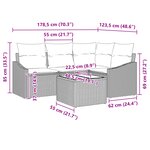 vidaXL Ensemble de canapé jardin 5 pièces coussins noirs en rattan synthétique