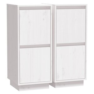 vidaXL Buffets 2 Pièces Blanc 31 5x34x75 cm Bois massif de pin