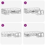 vidaXL Ensemble de canapés d'extérieur 10 pc Blanc et noir
