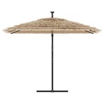 vidaXL Parasol de jardin avec LED et mât en acier marron 290x290x238cm