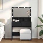 vidaXL Coiffeuse avec LED noir 80x41x134 5 cm