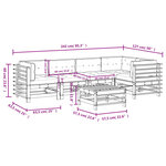 vidaXL Salon de jardin 6 Pièces avec coussins gris bois massif