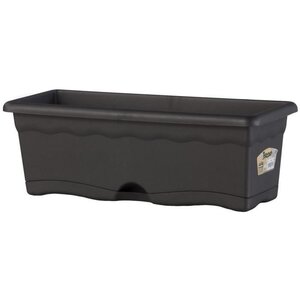 PLASTIKEN Jardiniere rectangulaire - 50 X 20 cm avec plateau - Anthracite