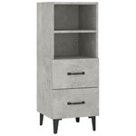 vidaXL Buffet Gris béton 34 5x34x90 cm Bois d'ingénierie