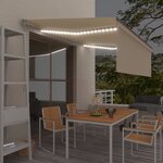 vidaXL Auvent manuel rétractable avec store et LED 4 5x3 m Crème