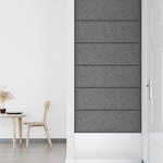 vidaXL Panneaux muraux 12 Pièces Gris clair 90x30 cm Tissu 3 24 m²