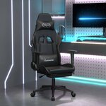 vidaXL Chaise de jeu de massage avec repose-pied Noir Similicuir