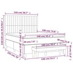 vidaXL Sommier à lattes de lit avec matelas Noir 140x190 cm Tissu