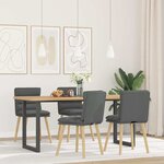 vidaXL Chaises à manger lot de 4 gris foncé tissu