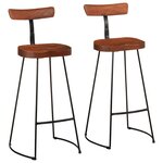 vidaXL Tabourets de bar lot de 2 49x43x103 cm bois de manguier massif