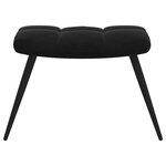 vidaXL Fauteuil relax avec tabouret en velours noir