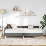 vidaXL Cadre de lit d'angle avec matelas avec matelas 2 Pièces Gris tissu
