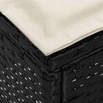 vidaXL Pouf de Jardin Noir et Crème 80 x 38 x 45 cm Rotin PE