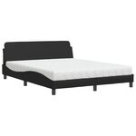 vidaXL Lit avec matelas noir 160x200 cm similicuir