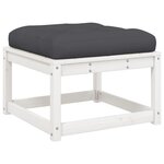 vidaXL Salon de jardin 6 Pièces avec coussins blanc bois massif de pin
