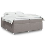 vidaXL Sommier à lattes de lit avec matelas Taupe 200x200 cm Tissu