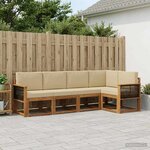vidaXL Ensemble de canapés d'extérieur 5 Pièces Naturel et Beige