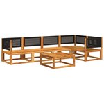 vidaXL Ensemble de canapés de jardin 6 pièces avec coussins en bois d'acacia et rotin
