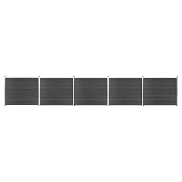 vidaXL Ensemble de panneau de clôture WPC 872x146 cm Gris