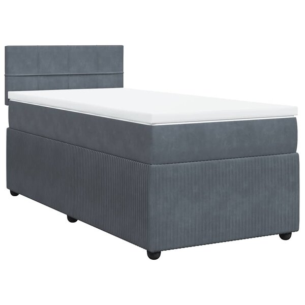 vidaXL Sommier à lattes de lit et matelas Gris foncé 90x190 cm Velours